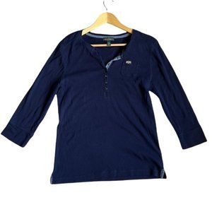 Lauren Ralph Lauren Blue Henley Shirt Size Large